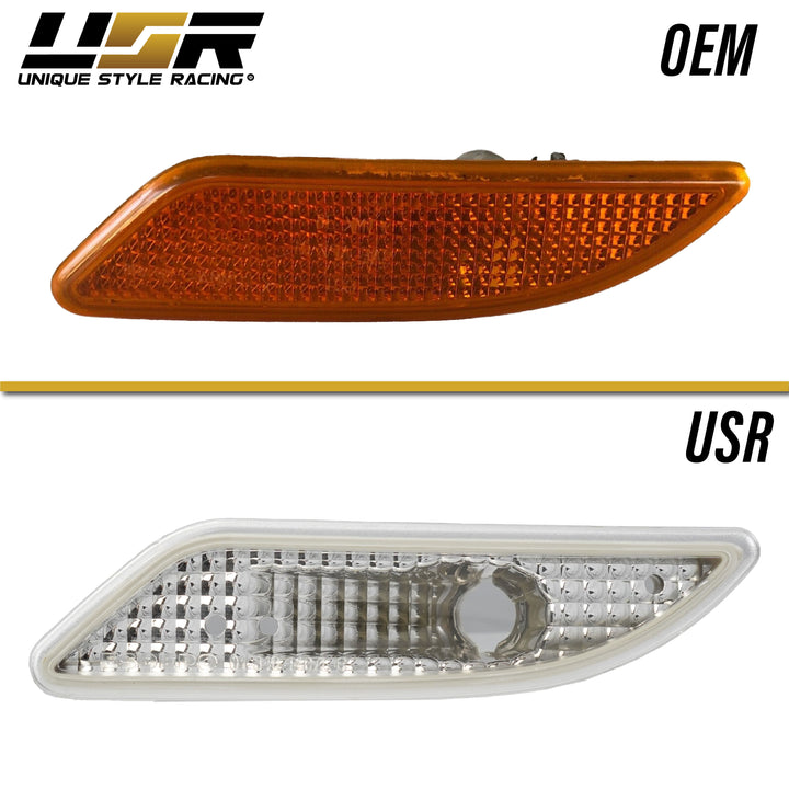 2005-2011 Mercedes SLK Class R171 Crystal Clear or Crystal Smoke Front Bumper Side Marker Light
#lens-color_crystal-clear-lens-with-chrome-amber-bulbs