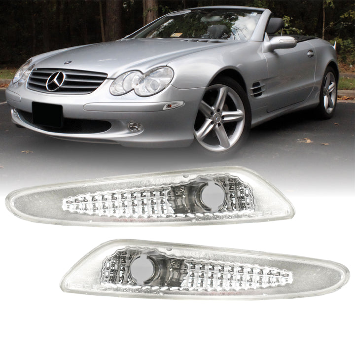 2003-2006 Mercedes SL Class R230 Clear or Smoke Front Bumper Side Marker Light
#lens-color_clear-lens