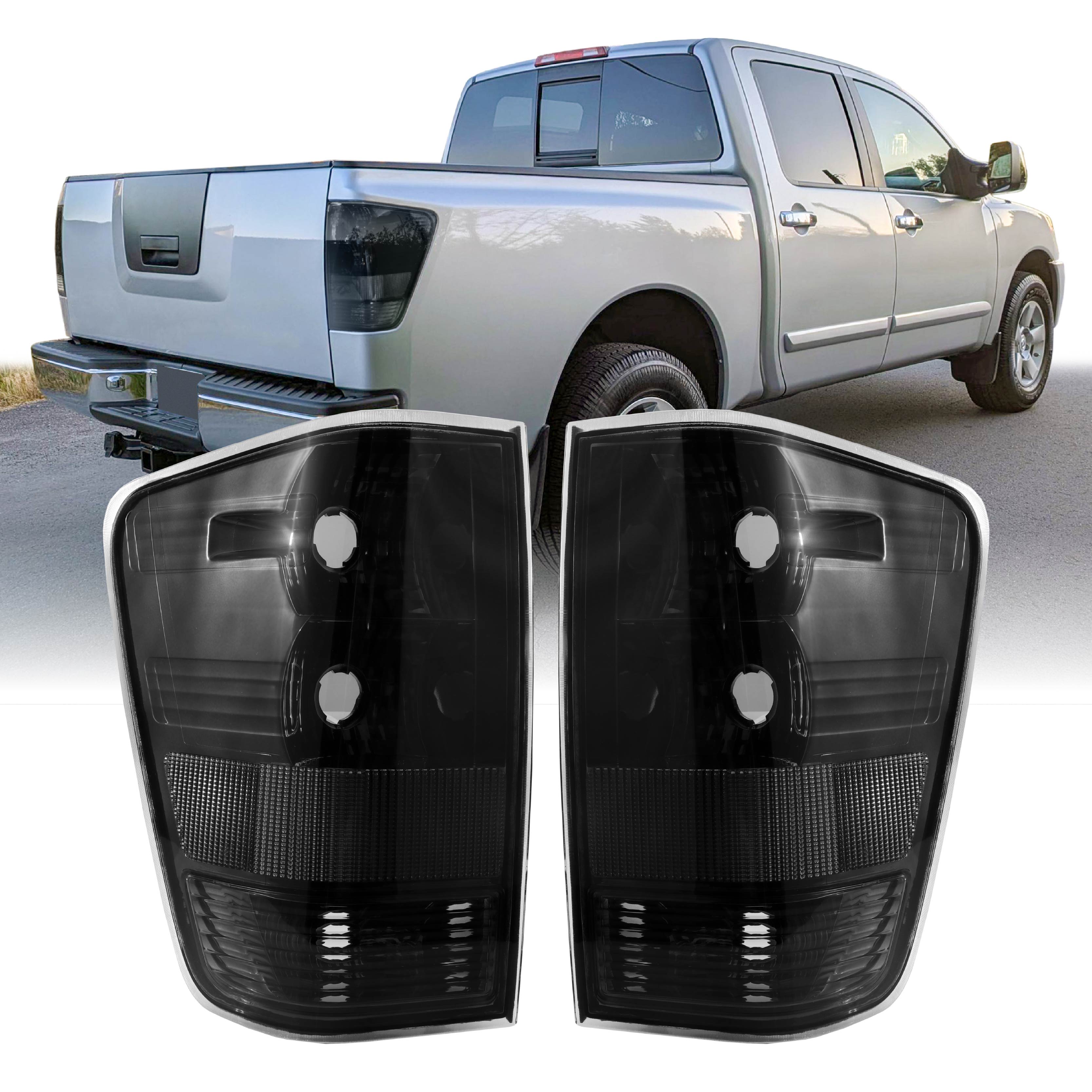 2004-2015 Nissan Titan Chrome Housing Light Smoke Lens Tail Lights