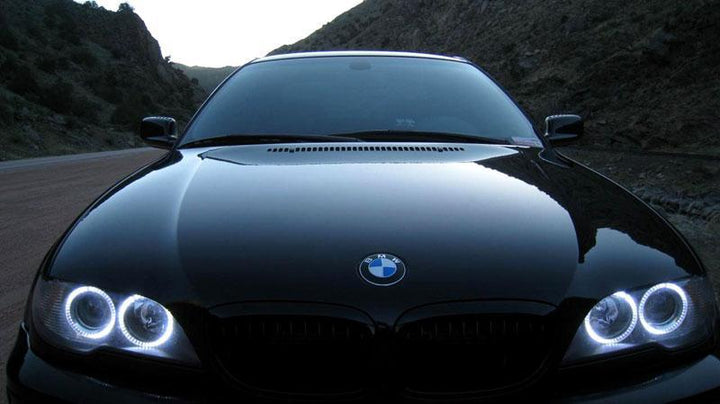 Unique Style Racing Limited Lifetime Warranty UHP (Ultra High Power) LED Angel Eye Halo Rings For or OEM BMW E46 Headlight