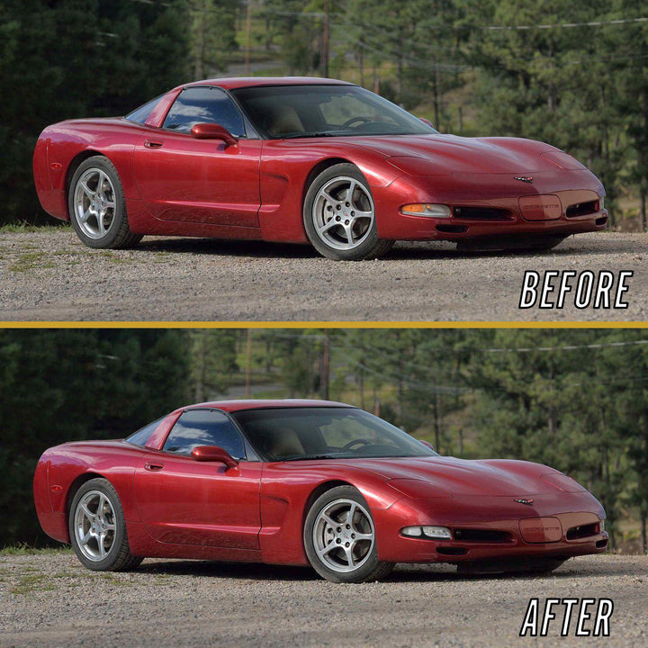 1997 - 2004 Chevrolet Corvette C5 Black Inner Housing Clear or Light Smoke Lens Front Bumper Signal Light