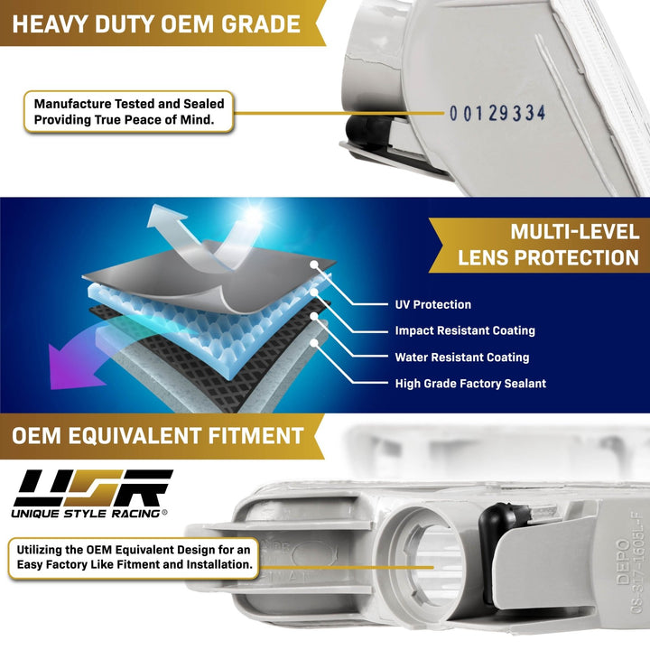 1994 - 1995 Honda Accord Clear, Smoke or Amber Front Bumper Signal Light
#lens-color_clear-lens