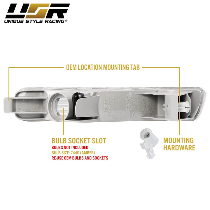 1994 - 1995 Honda Accord Clear, Smoke or Amber Front Bumper Signal Light
#lens-color_clear-lens