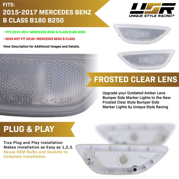2015 - 2017 Mercedes Benz BClass Clear OR Smoke Side Marker Lights
#lens-color_clear-lens