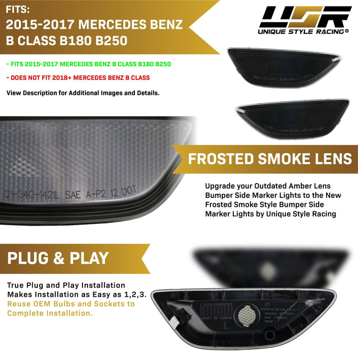 2015 - 2017 Mercedes Benz BClass Clear OR Smoke Side Marker Lights
#lens-color_smoke-lens