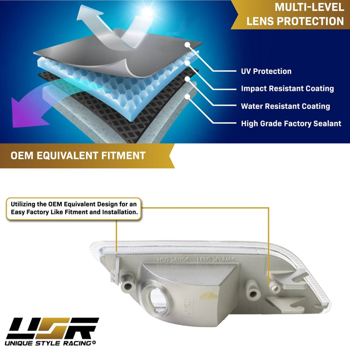 2010-2013 Mercedes E Class C207 Crystal Clear or Smoke Front Bumper Side Marker Light
#lens-color_clear-lens