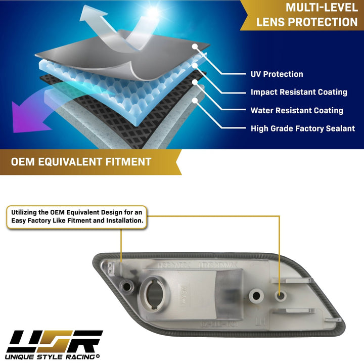 2010-2013 Mercedes E Class C207 Crystal Clear or Smoke Front Bumper Side Marker Light
#lens-color_smoke-lens