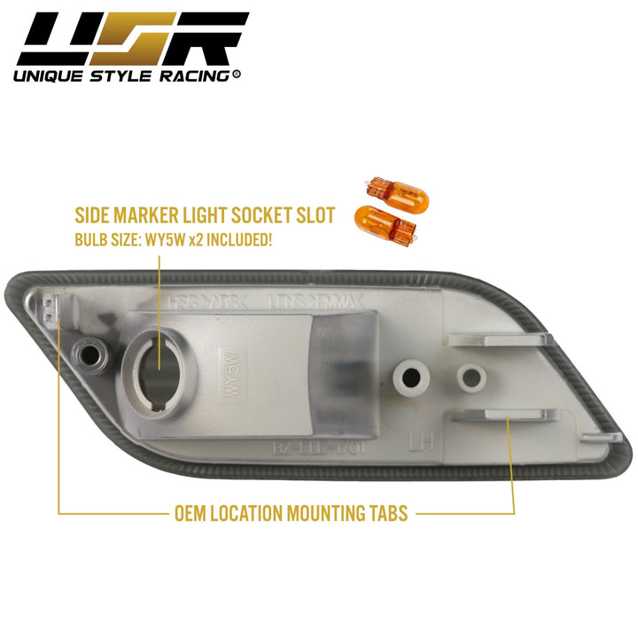 2010-2013 Mercedes E Class C207 Crystal Clear or Smoke Front Bumper Side Marker Light
#lens-color_smoke-lens