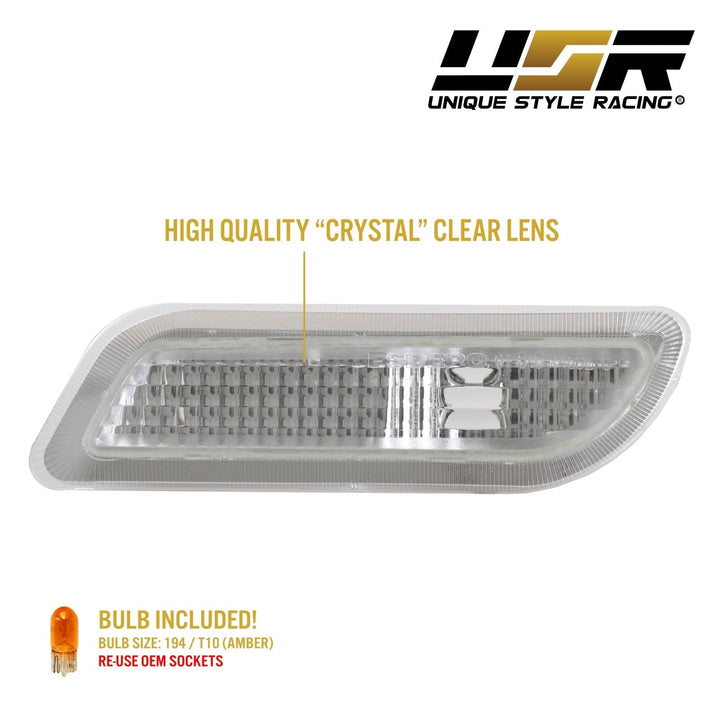 1998-2004 Mercedes SLK Class R170 Clear or Smoke Front Bumper Side Marker Light
#lens-color_clear-lens
