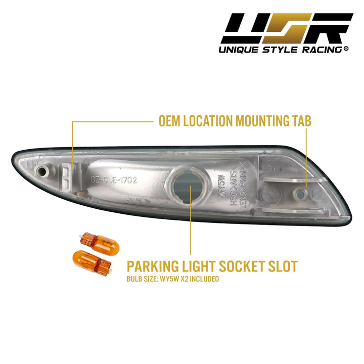 2007-2008 Mercedes SL Class R230 Clear or Smoke Front Bumper Side Marker Light
#lens-color_smoke-lens