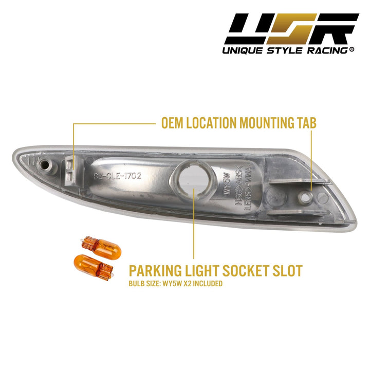 2007-2008 Mercedes SL Class R230 Clear or Smoke Front Bumper Side Marker Light
#lens-color_clear-lens