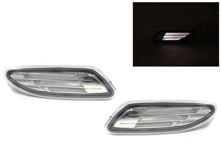 2001 - 2007 Mercedes C Class W203 Light Bar LED Clear or Smoke Front Bumper Side Marker Light