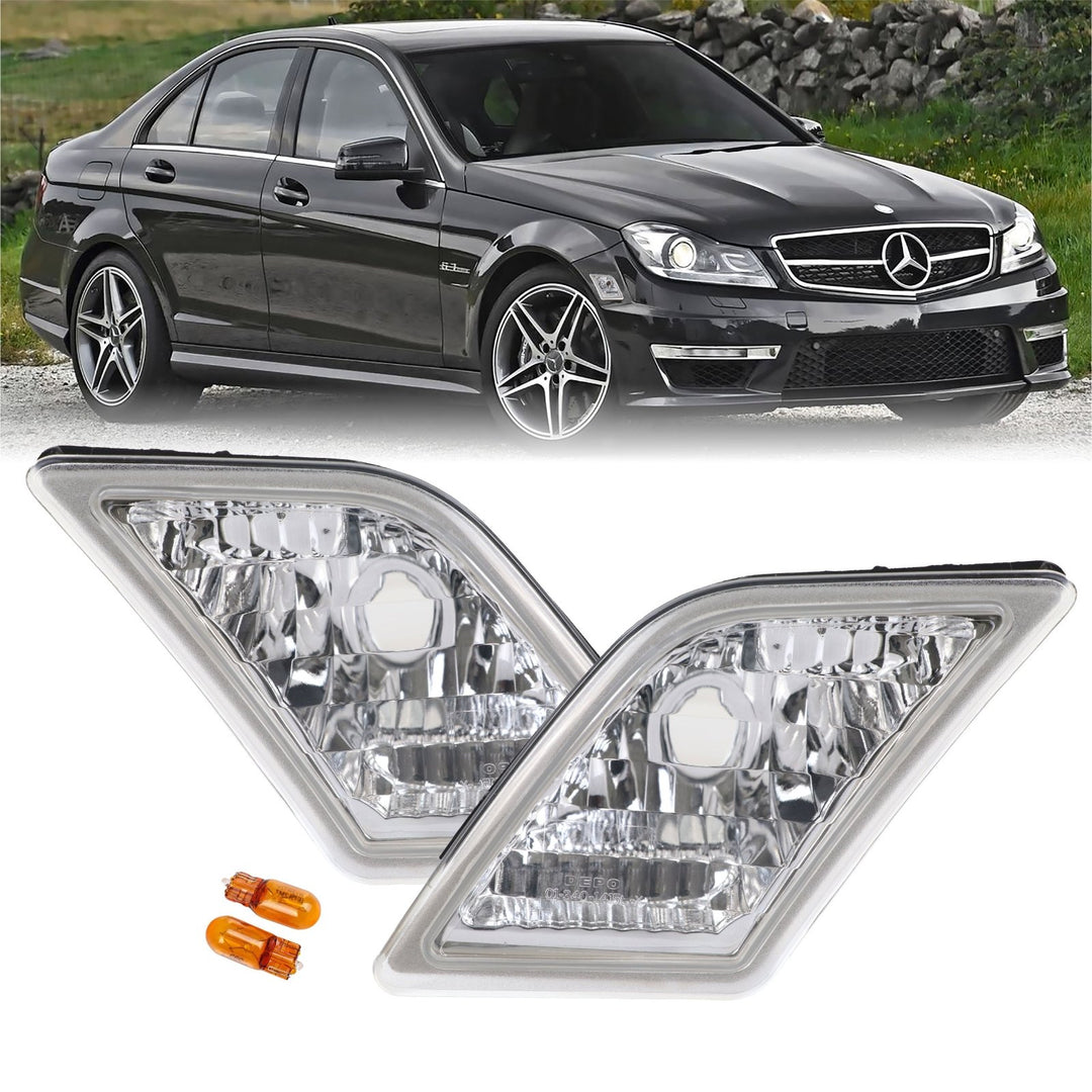2009-2012 Mercedes R230 AMG SL63 / SL65 Crystal Clear or Smoke Front Bumper Side Marker Light
#lens-color_crystal-clear-lens