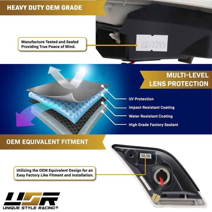 2009-2012 Mercedes R230 AMG SL63 & SL65 LED Clear or Smoke Front Bumper Side Marker Light
#lens-color_crystal-clear-lens-white-led