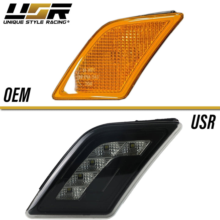 2009-2012 Mercedes R230 AMG SL63 & SL65 LED Clear or Smoke Front Bumper Side Marker Light
#lens-color_crystal-smoke-lens-white-led