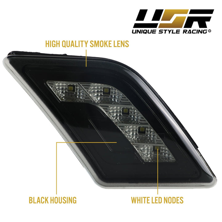 2009-2012 Mercedes R230 AMG SL63 & SL65 LED Clear or Smoke Front Bumper Side Marker Light
#lens-color_crystal-smoke-lens-white-led