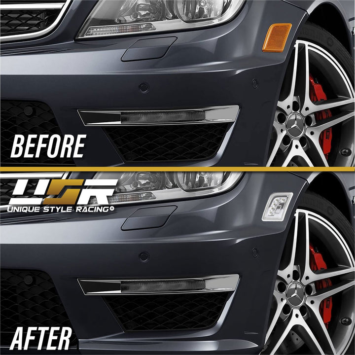 2009-2012 Mercedes R230 AMG SL63 & SL65 LED Clear or Smoke Front Bumper Side Marker Light
#lens-color_crystal-clear-lens-white-led