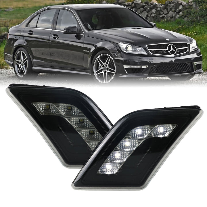 2009-2012 Mercedes R230 AMG SL63 & SL65 LED Clear or Smoke Front Bumper Side Marker Light
#lens-color_crystal-smoke-lens-white-led
