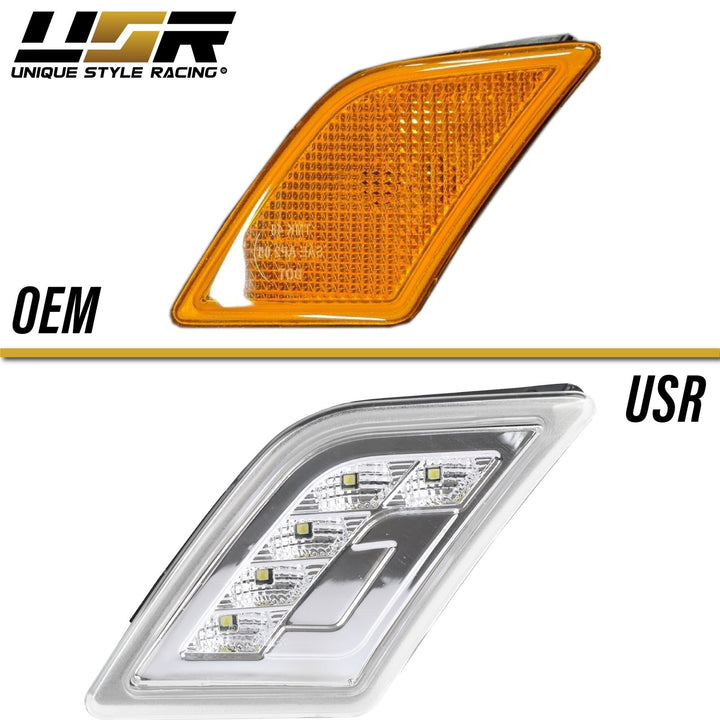 2009-2012 Mercedes R230 AMG SL63 & SL65 LED Clear or Smoke Front Bumper Side Marker Light
#lens-color_crystal-clear-lens-white-led