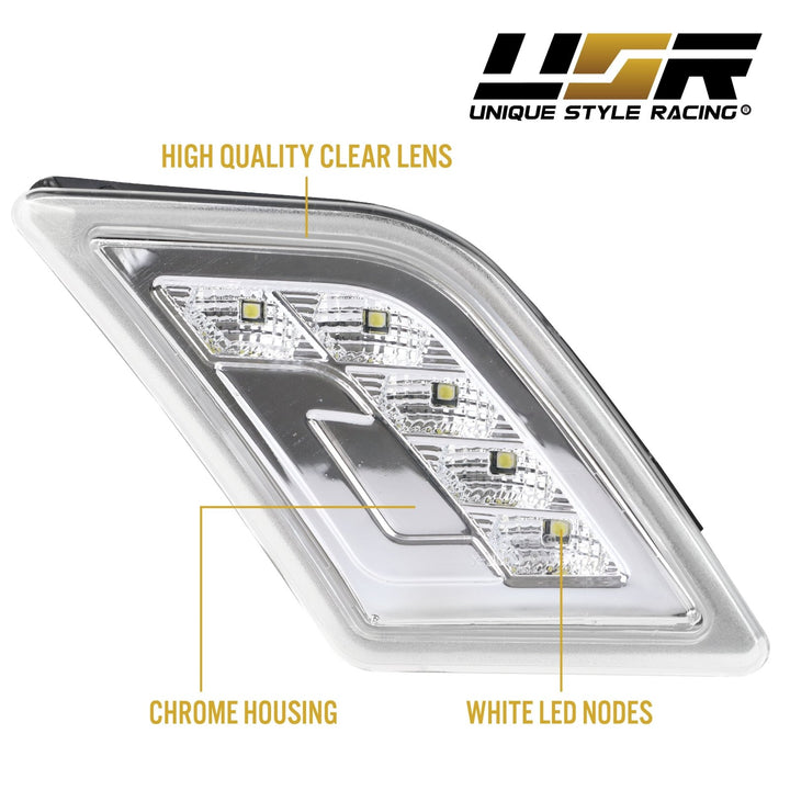 2009-2012 Mercedes R230 AMG SL63 & SL65 LED Clear or Smoke Front Bumper Side Marker Light
#lens-color_crystal-clear-lens-white-led