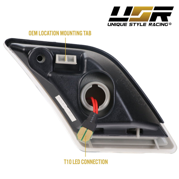 2009-2012 Mercedes R230 AMG SL63 & SL65 LED Clear or Smoke Front Bumper Side Marker Light
#lens-color_crystal-smoke-lens-white-led