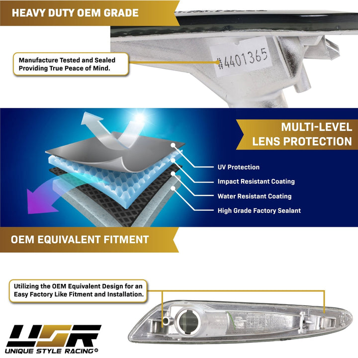 2003 - 2006 Mercedes E Class W211 Clear or Smoke Front Bumper Side Marker Light
#lens-color_smoke-lens