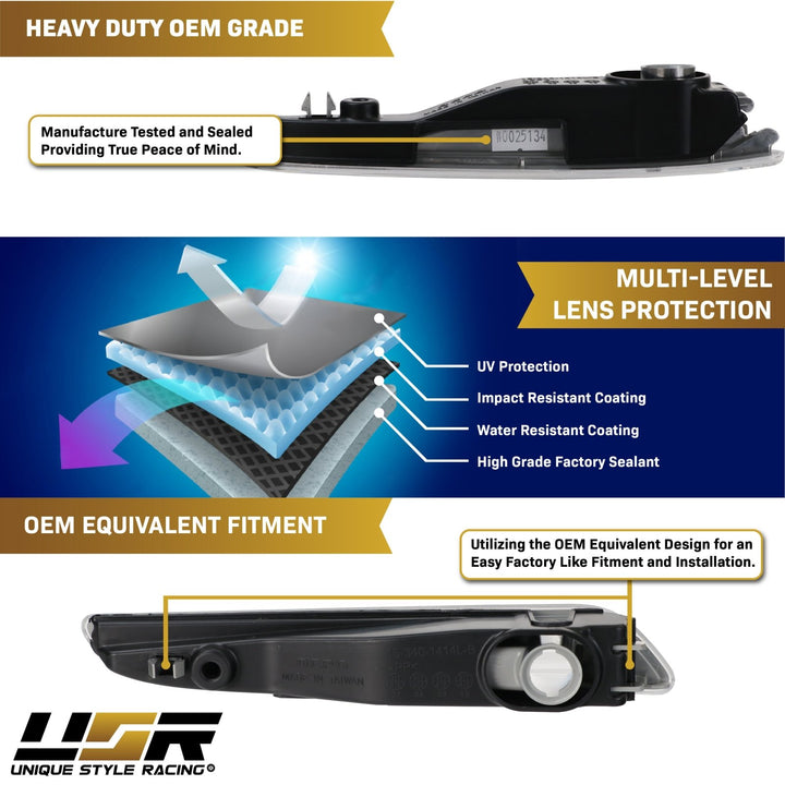 2007-2009 Mercedes E Class W211 Clear or Smoke Front Bumper Side Marker Light
#lens-color_crystal-clear-lens