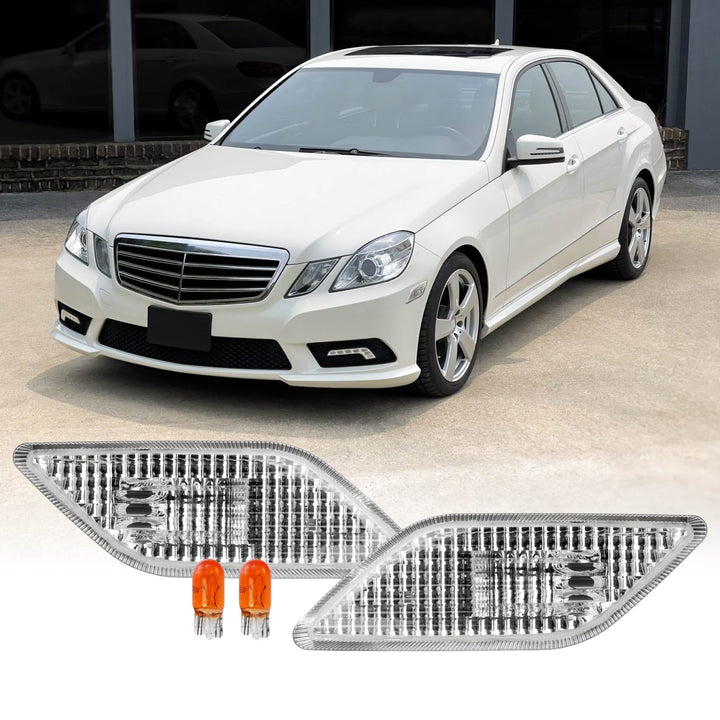 2010-2013 Mercedes E Class W212 Crystal Clear or Smoke Front Bumper Side Marker Light
#lens-color_crystal-clear-lens