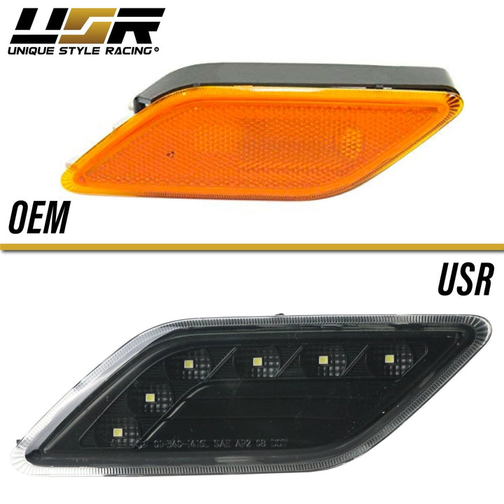 2010-2013 Mercedes E Class W212 4D / 5D LED Clear or Smoke Front Bumper Side Marker Light
#lens-color_smoke-lens-white-led-output