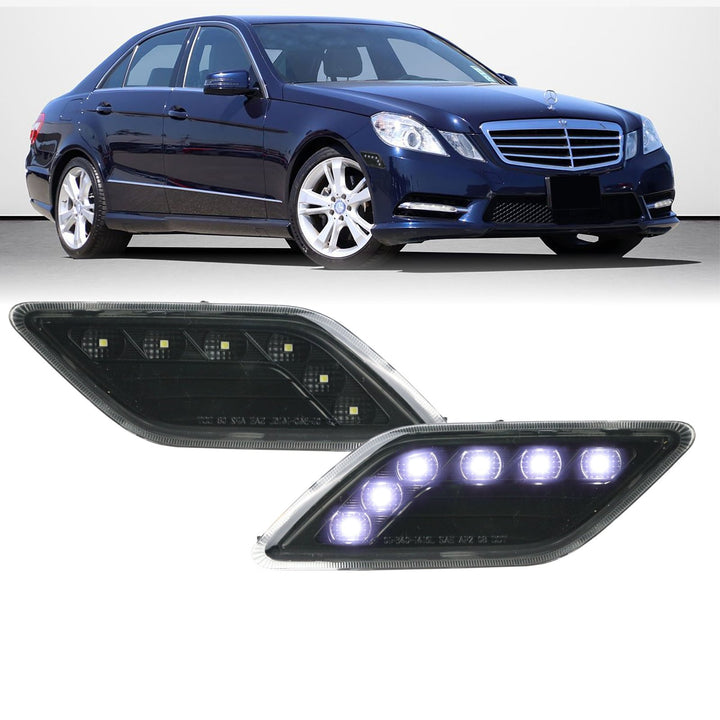 2010-2013 Mercedes E Class W212 4D / 5D LED Clear or Smoke Front Bumper Side Marker Light
#lens-color_smoke-lens-white-led-output