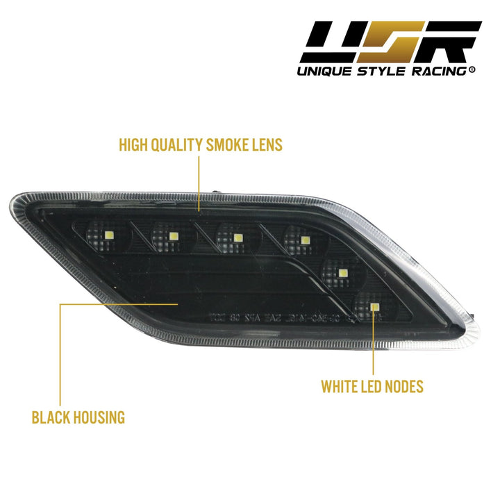 2010-2013 Mercedes E Class W212 4D / 5D LED Clear or Smoke Front Bumper Side Marker Light
#lens-color_smoke-lens-white-led-output