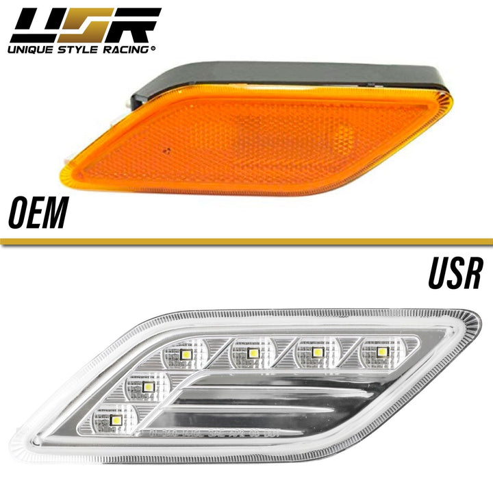 2010-2013 Mercedes E Class W212 4D / 5D LED Clear or Smoke Front Bumper Side Marker Light
#lens-color_clear-lens-white-led-output
