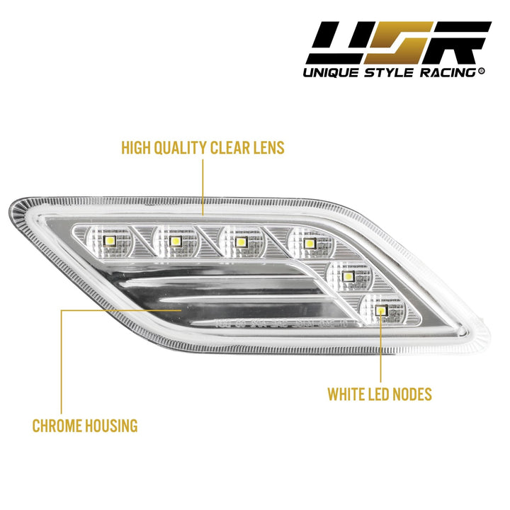 2010-2013 Mercedes E Class W212 4D / 5D LED Clear or Smoke Front Bumper Side Marker Light
#lens-color_clear-lens-white-led-output