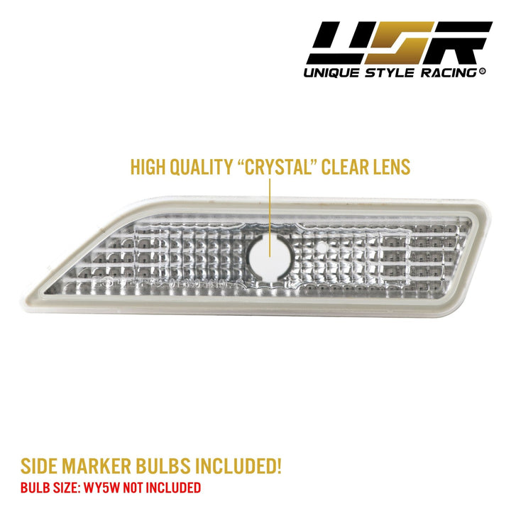 2006-2011 Mercedes CLS Class W219 Crystal Clear or Smoke Lens Front Bumper Side Marker Light
#lens-color_clear-lens