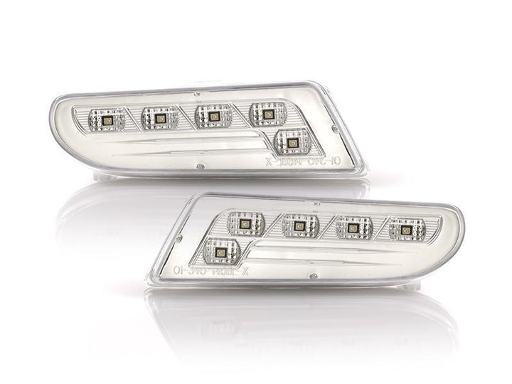 2000-2006 Mercedes S Class W220 Clear or Smoke Lens with Amber or White LED Front Bumper Side Marker Light
#lens-color_clear-lens-amber-led