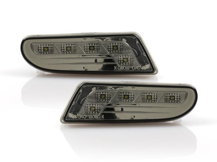 2000-2006 Mercedes S Class W220 Clear or Smoke Lens with Amber or White LED Front Bumper Side Marker Light
#lens-color_smoke-lens-white-led