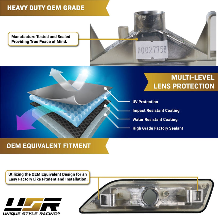 2000-2006 Mercedes S Class W220 Crystal Clear or Smoke Lens Front Bumper Side Marker Light
#lens-color_smoke-lens