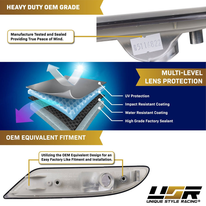 2007-2009 Mercedes S Class W221 Non AMG Crystal Clear or Smoke Bumper Side Marker Light
#lens-color_smoke-lens