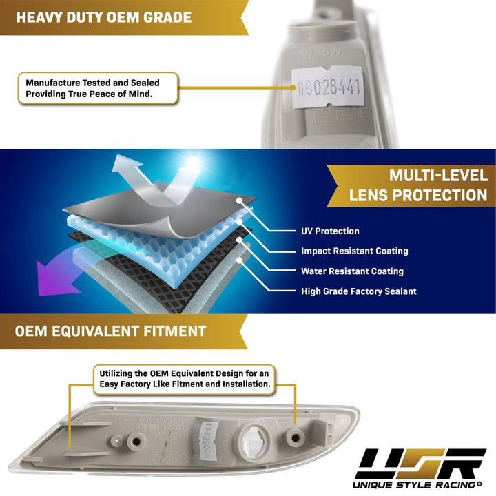 2007-2009 Mercedes S Class W221 Non AMG Crystal Clear or Smoke Bumper Side Marker Light
#lens-color_clear-lens