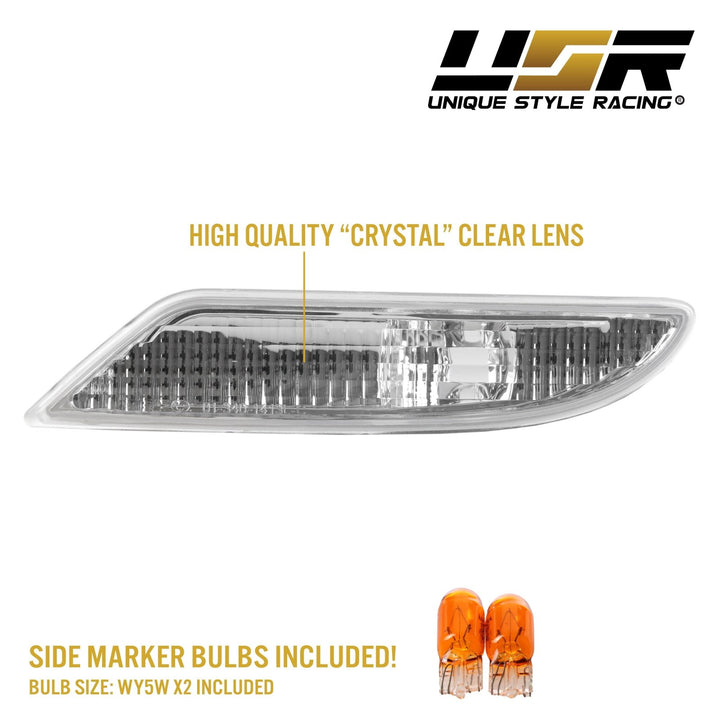 2007-2009 Mercedes S Class W221 Non AMG Crystal Clear or Smoke Bumper Side Marker Light
#lens-color_clear-lens