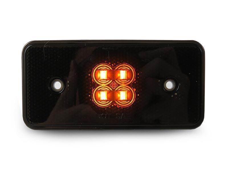 2002 - 2014 Mercedes Benz W463 G Wagon Chassis 4 PC Smoke Lens Front Amber and Rear Red LED Bumper Side Marker Light