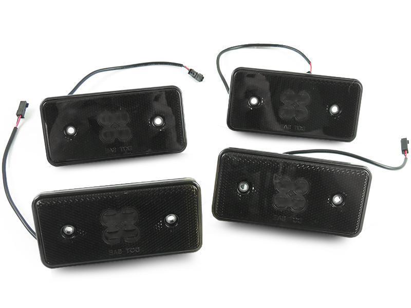 2002 - 2014 Mercedes Benz W463 G Wagon Chassis 4 PC Smoke Lens Front Amber and Rear Red LED Bumper Side Marker Light