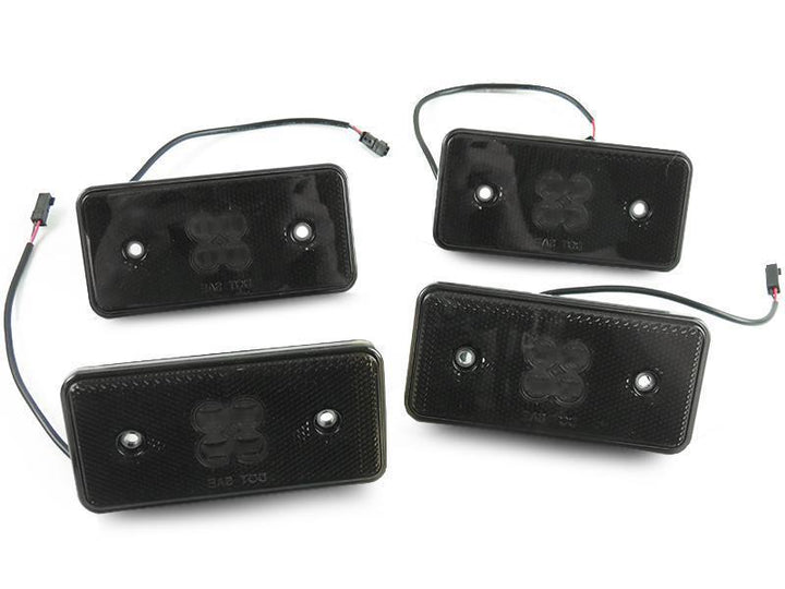 2002 - 2014 Mercedes Benz W463 G Wagon Chassis 4 PC Smoke Lens Front Amber and Rear Red LED Bumper Side Marker Light