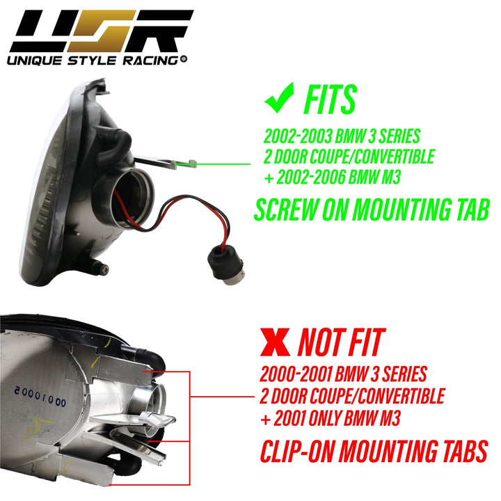 2002-2003 BMW 3 Series E46 2D / Cabrio Screw-On LED Clear or Smoke Lens Corner Signal Light
#color_crystal-smoke-lens-white-led