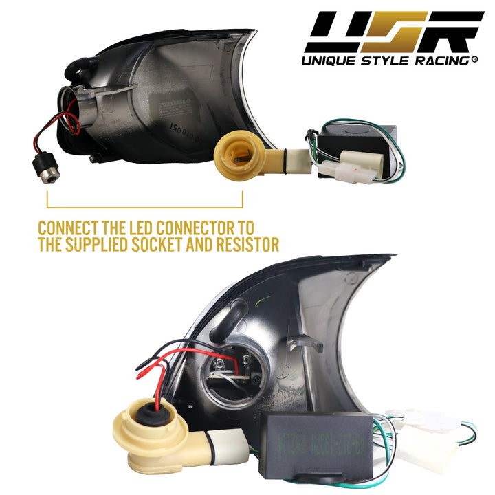 2002-2003 BMW 3 Series E46 2D / Cabrio Screw-On LED Clear or Smoke Lens Corner Signal Light
#color_crystal-clear-lens-amber-led