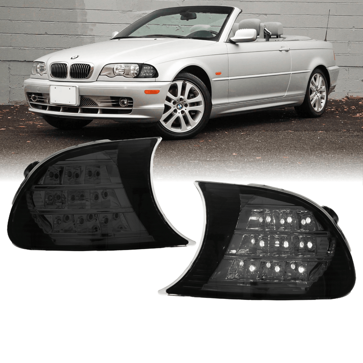 2002-2003 BMW 3 Series E46 2D / Cabrio Screw-On LED Clear or Smoke Lens Corner Signal Light
#color_crystal-smoke-lens-white-led