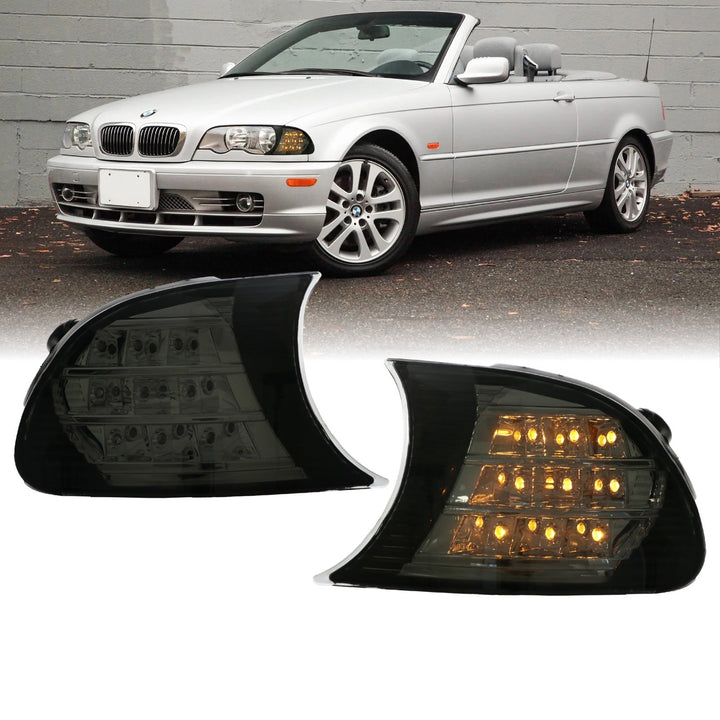 2002-2003 BMW 3 Series E46 2D / Cabrio Screw-On LED Clear or Smoke Lens Corner Signal Light
#color_crystal-smoke-lens-amber-led