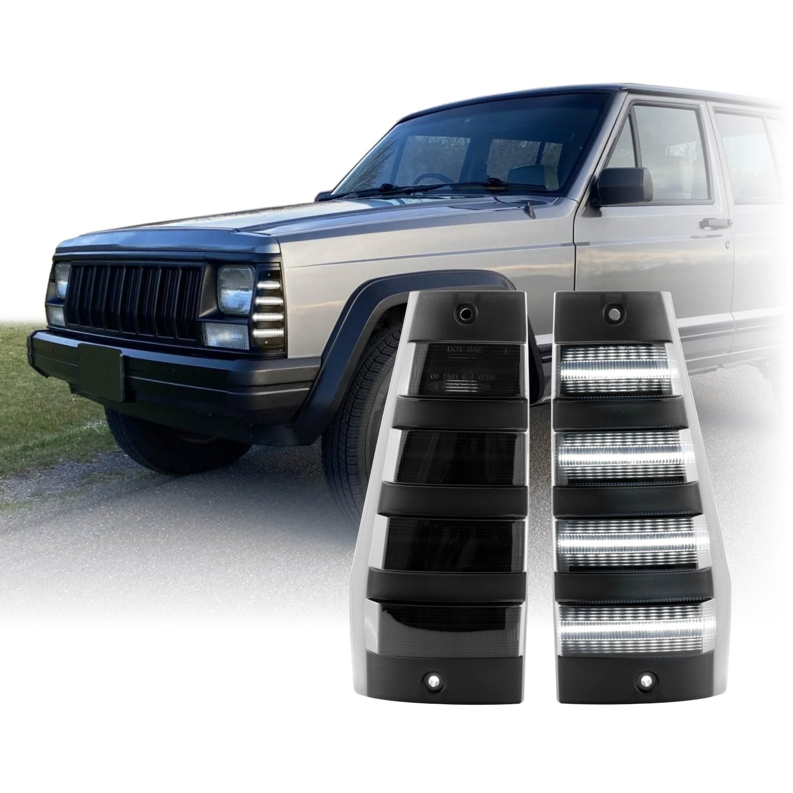 円香望見 リングライト 2点 1984-1996 Jeep Cherokee Front Clear or Smoke Lens Amber or White