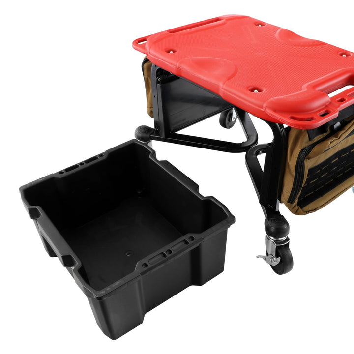 Heavy - Duty Rolling Tool Box Creeper Seat Workbench