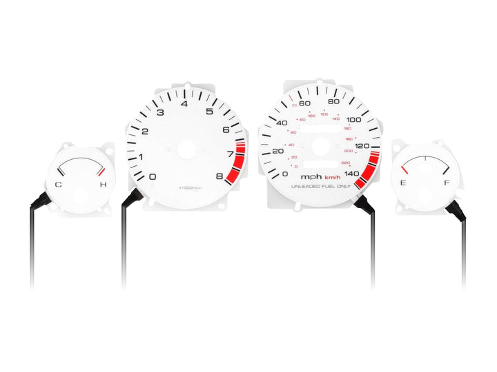 1990 - 1993 Acura Integra LS/RS/GS White Face Blue/Green Glow Gauge Face for Instrument Cluster